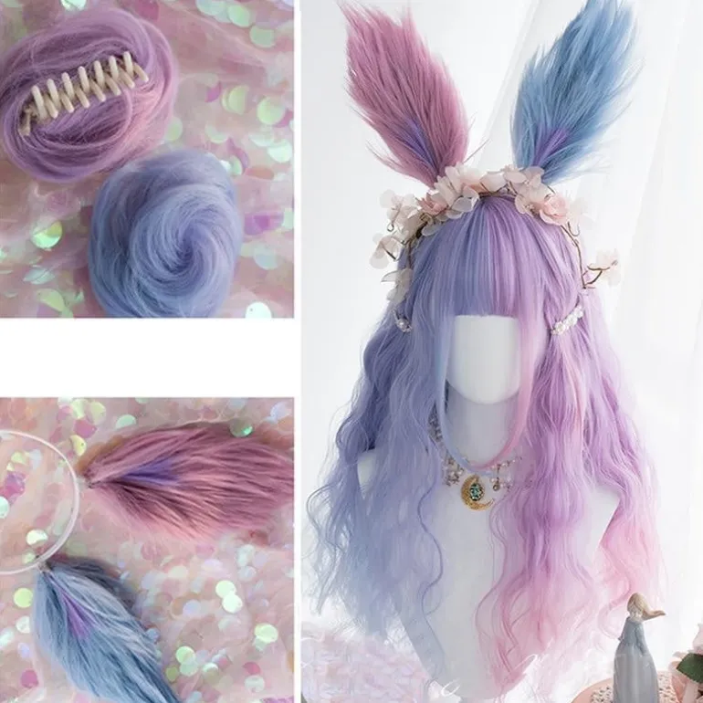 Purple Bunny Ear Cosplay Wig