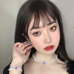 Purple Pearl Princess Jewelry Set
