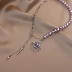 Purple Saturn Love Necklace