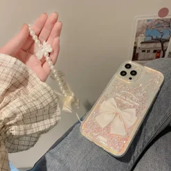 Quicksand Ribbon iPhone Case and Lanyard