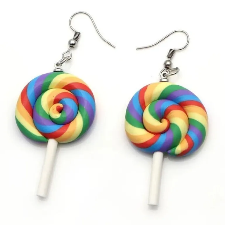 Rainbow Lollipop Earrings