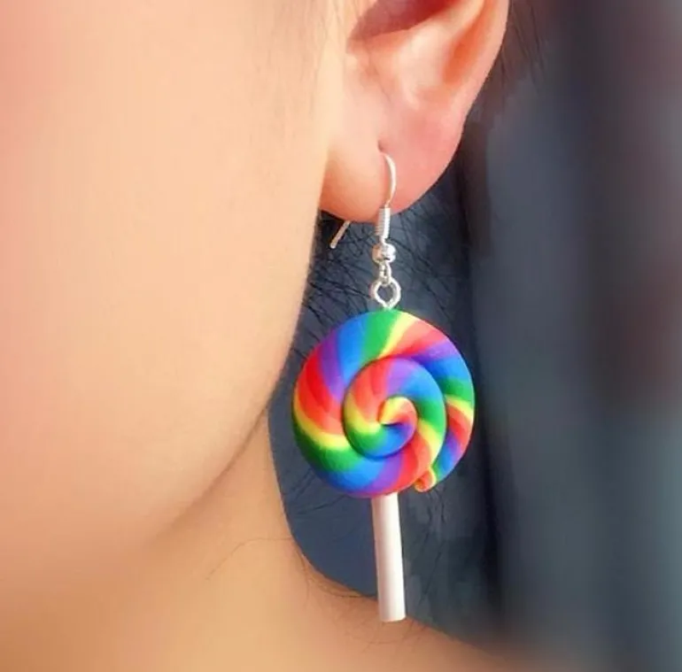 Rainbow Lollipop Earrings