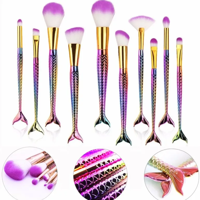 Rainbow Mermaid Makeup Brush Set