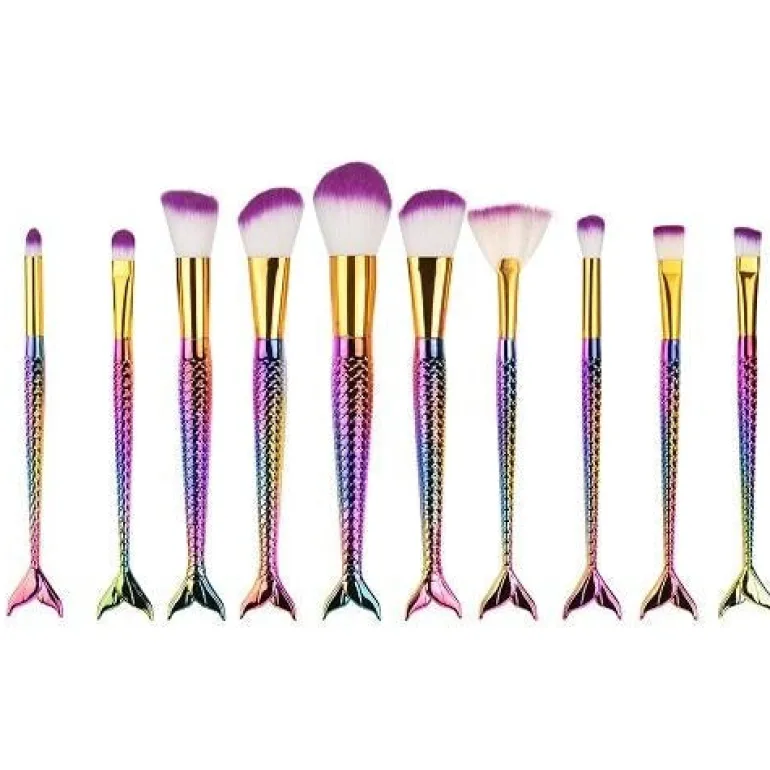 Rainbow Mermaid Makeup Brush Set