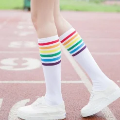 Rainbow Striped Pride Knee Socks