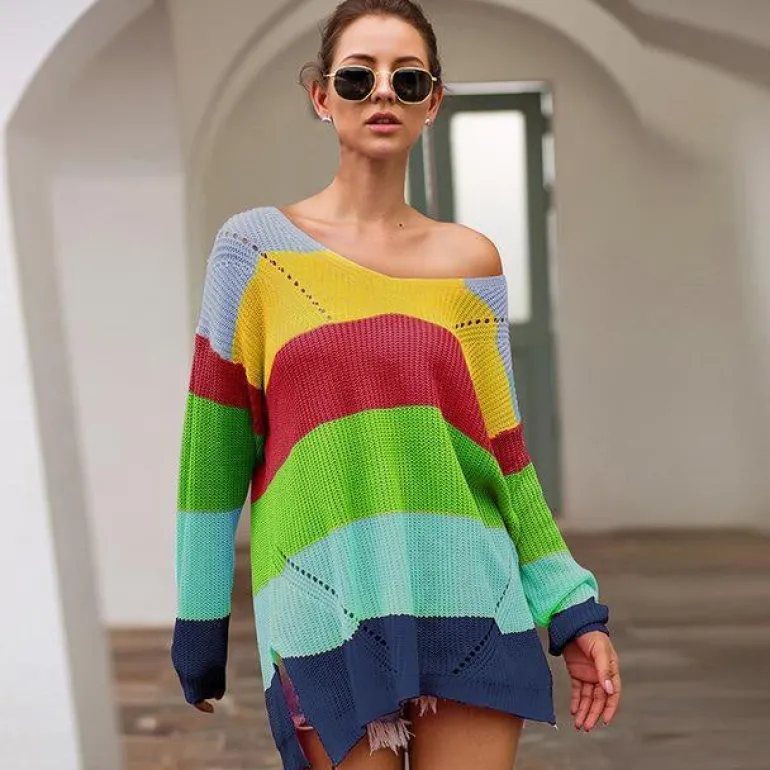 Rainbow Sweater Dress