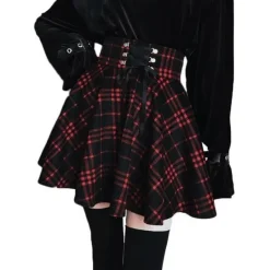 Red Plaid Skirt (Up to 4XL)