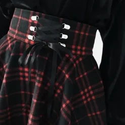 Red Plaid Skirt (Up to 4XL)
