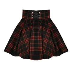 Red Plaid Skirt (Up to 4XL)