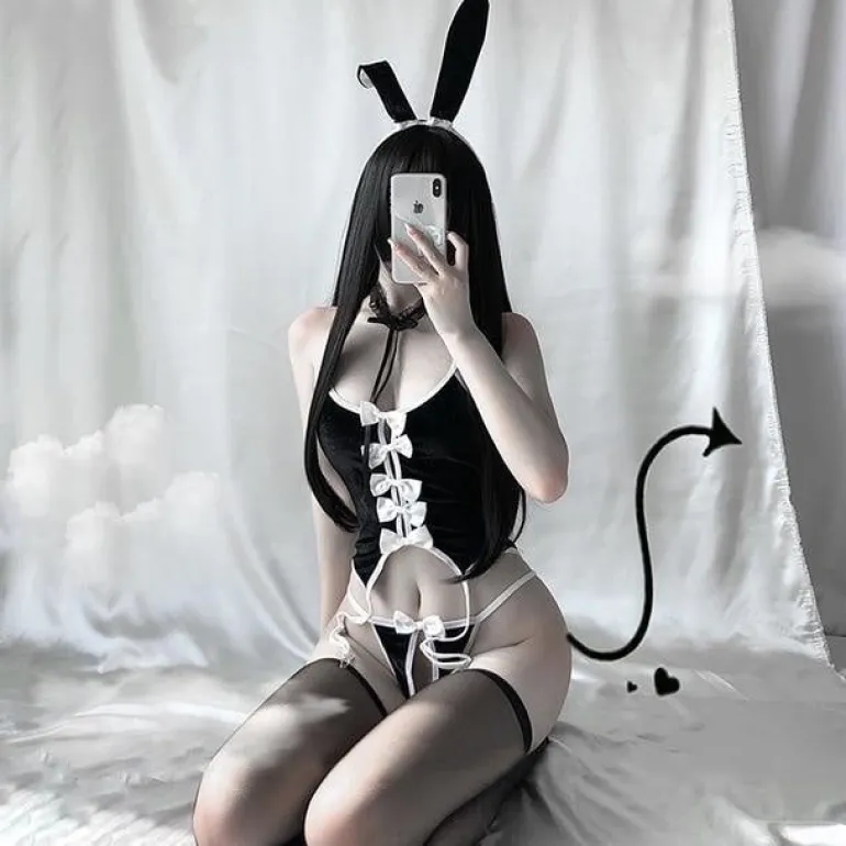 Red Ribbon Bunny Set