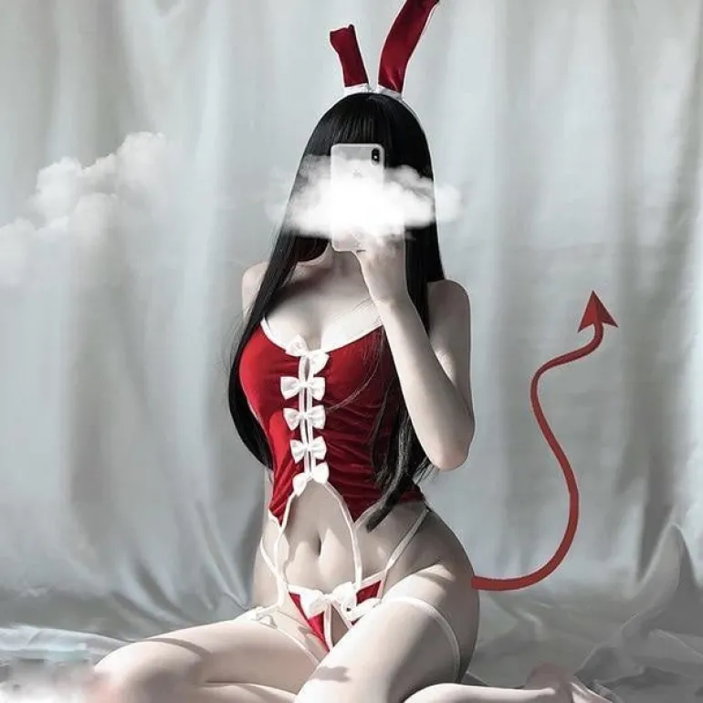 Red Ribbon Bunny Set