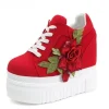 Red Rose Wedge Sneakers