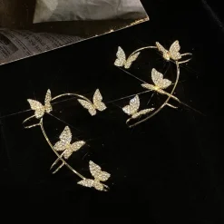 Rhinestone Butterfly Ear Cuffs
