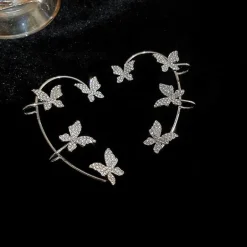 Rhinestone Butterfly Ear Cuffs