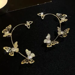 Rhinestone Butterfly Ear Cuffs