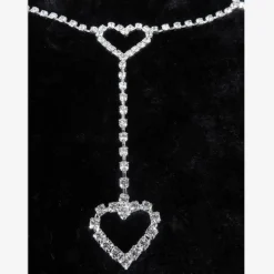Rhinestone Heart Chain Belt