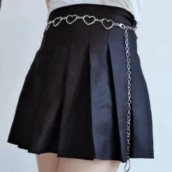 Rhinestone Heart Chain Belt
