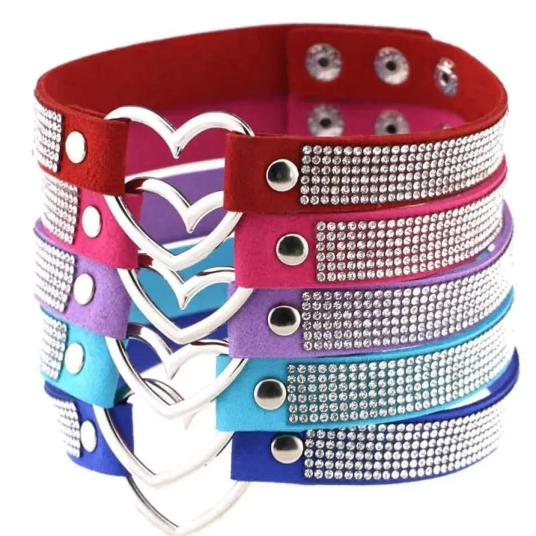 Rhinestone Heart Choker
