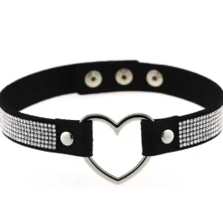 Rhinestone Heart Choker