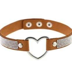 Rhinestone Heart Choker