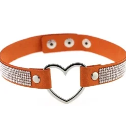 Rhinestone Heart Choker