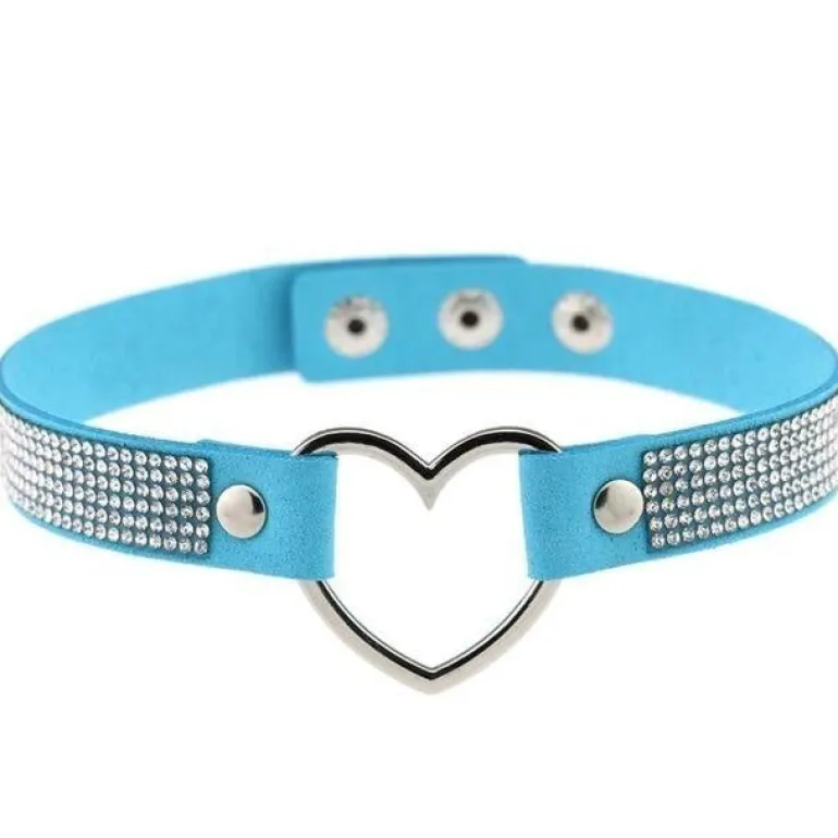 Rhinestone Heart Choker