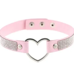 Rhinestone Heart Choker