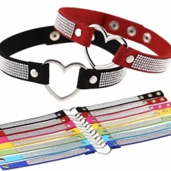 Rhinestone Heart Choker