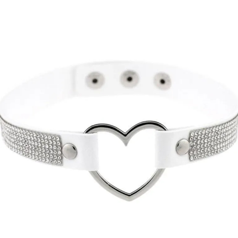 Rhinestone Heart Choker