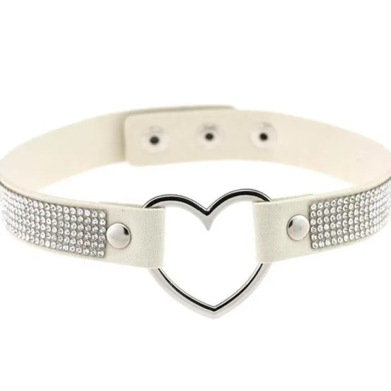 Rhinestone Heart Choker