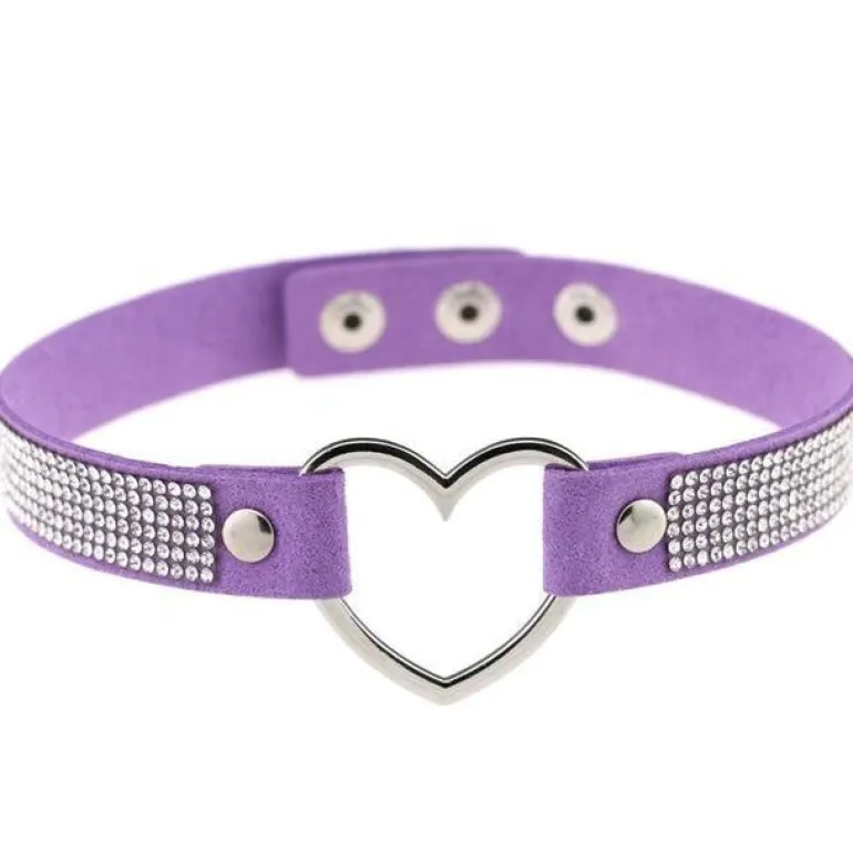 Rhinestone Heart Choker