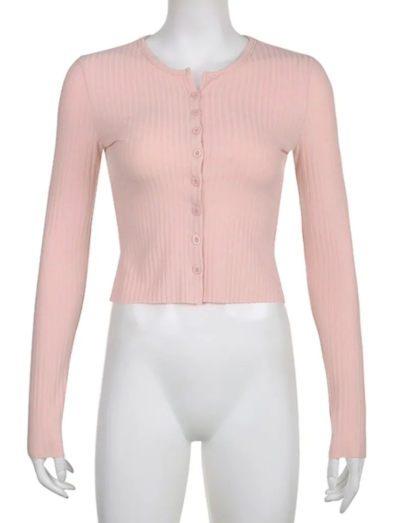 Ribbed Knit Cardigan Top