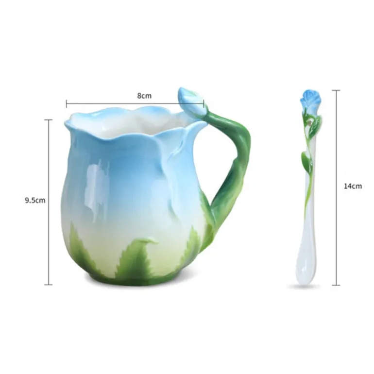 Rose Petal Ceramic Coffee Cup