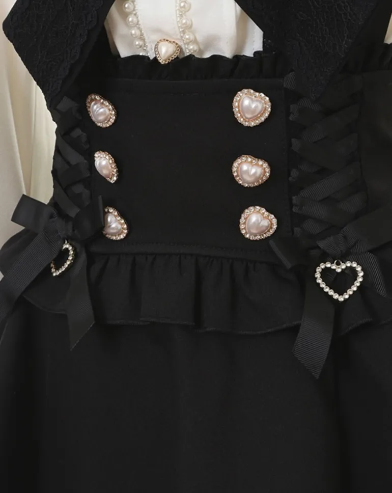 Ruffled Academia Suspender Skirt (Up to 4XL)