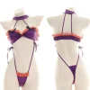 Ruffled Bat Halloween Monokini Set
