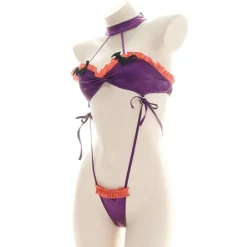Ruffled Bat Halloween Monokini Set