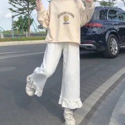 Ruffled Bell Bottom Pants