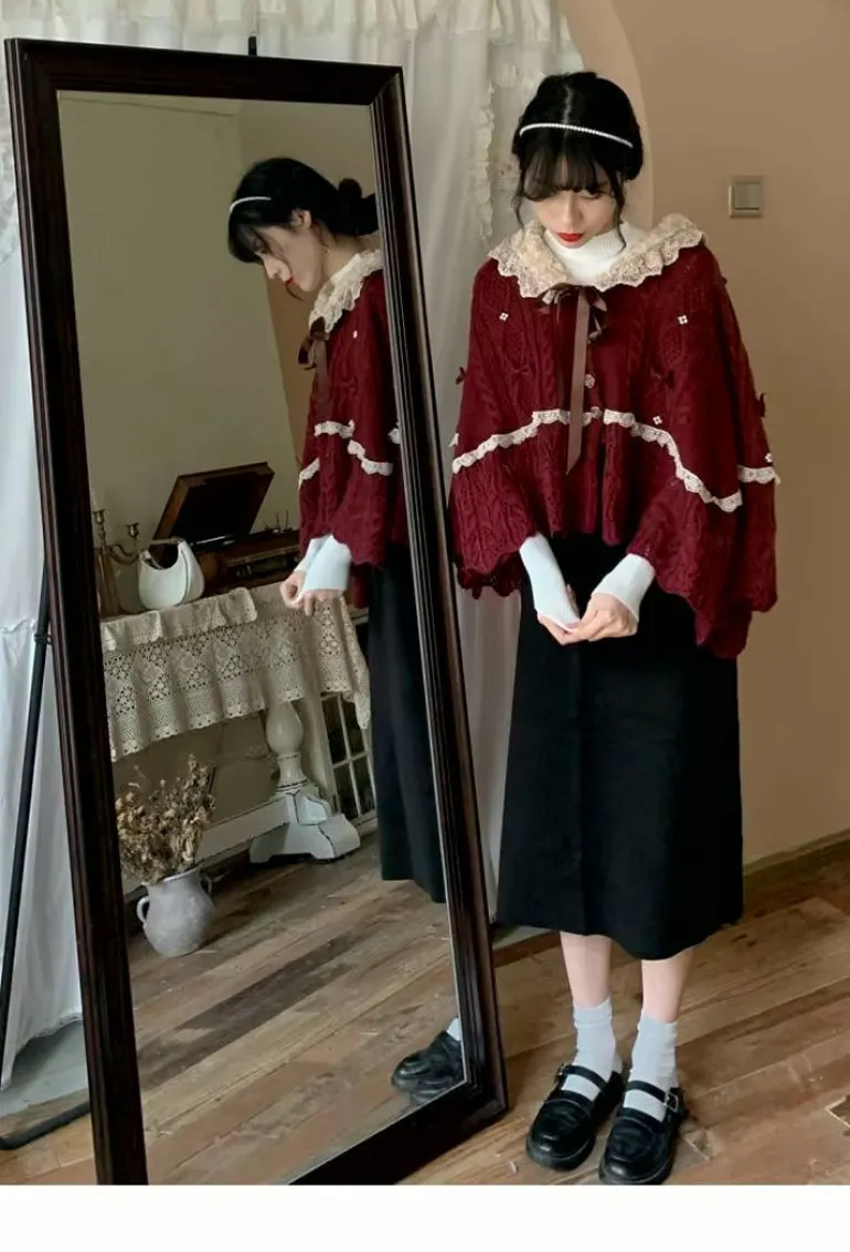 Ruffled Doily Red Cape