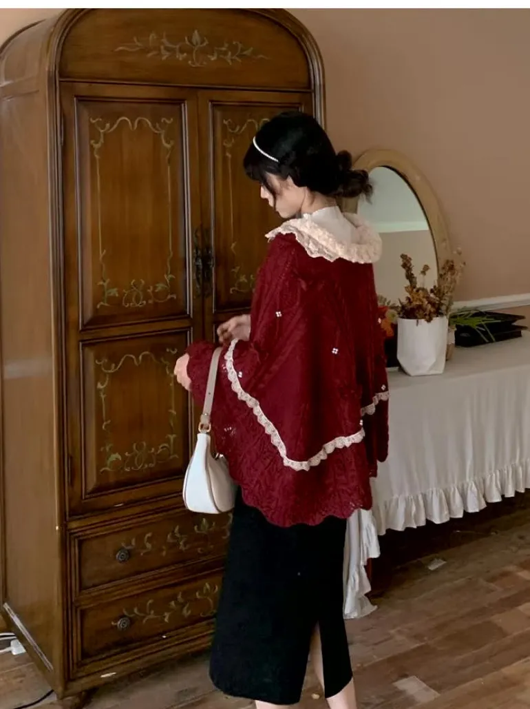 Ruffled Doily Red Cape