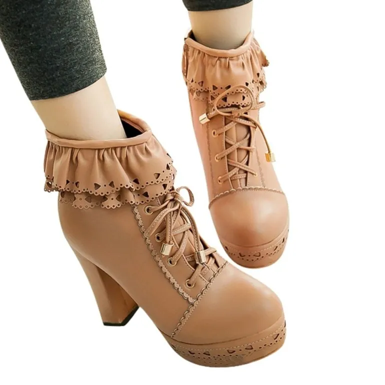 Ruffled Lace Booties