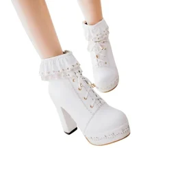 Ruffled Lace Booties