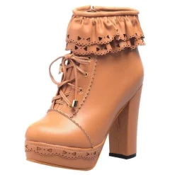Ruffled Lace Booties