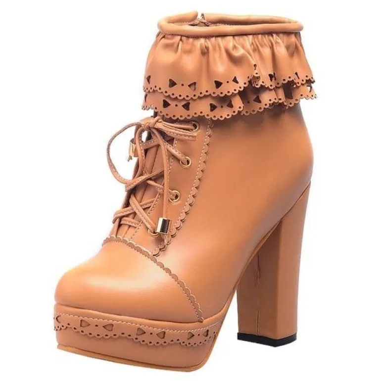 Ruffled Lace Booties