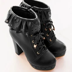 Ruffled Lace Booties