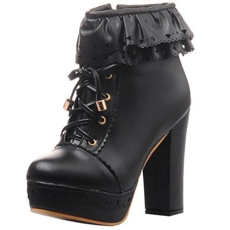Ruffled Lace Booties