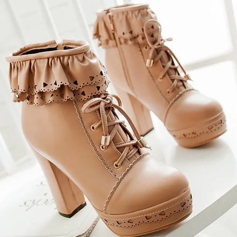 Ruffled Lace Booties