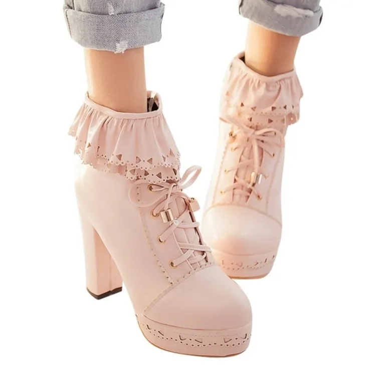 Ruffled Lace Booties