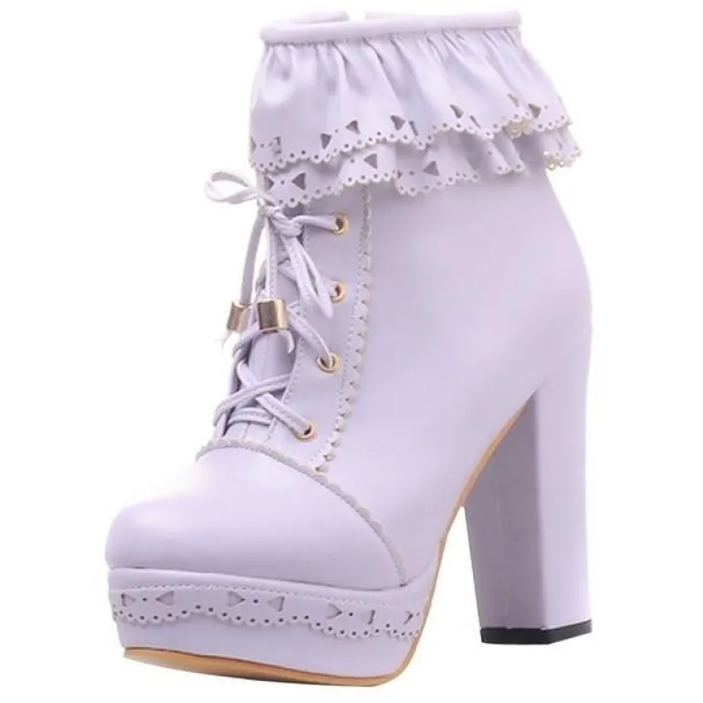 Ruffled Lace Booties
