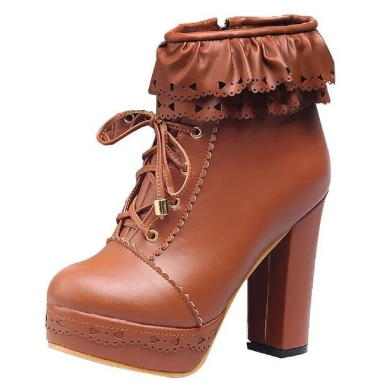 Ruffled Lace Booties