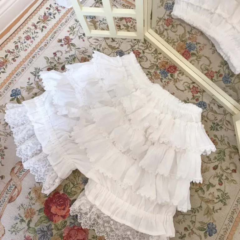 Ruffled White Bloomer Shorts